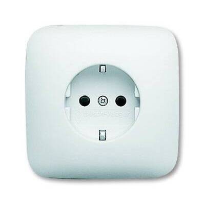 Розетка ABB REFLEX, скрытый монтаж, с заземлением, со шторками, альпийский белый, 20 EUJKS-214