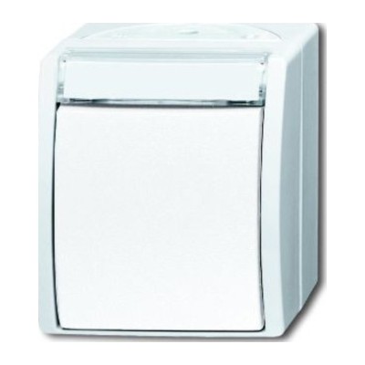 Переключатель 1-клавишный ABB OCEAN, серый//сине-зелёный, 2601//6 WN-53-500