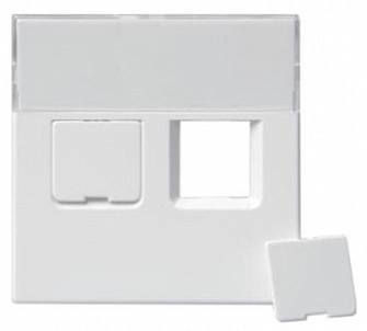 Накладка на розетку информационную ABB IMPRESSIVO, скрытый монтаж, белый, 1819-84