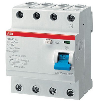 Выключатель дифференциального тока (УЗО) 4п 63А 300мА тип BS F204 B S-63/0.3 4мод. ABB 2CSF204892R3630