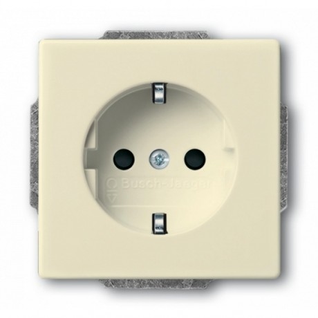 Розетка ABB, скрытый монтаж, с заземлением, слоновая кость, 20 EUCKS-82-500