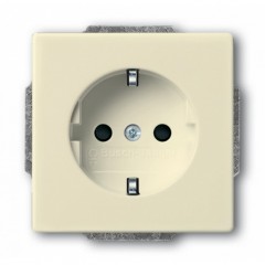 Розетка ABB, скрытый монтаж, с заземлением, слоновая кость, 20 EUCKS-82-500