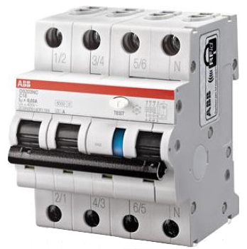 Дифавтомат ABB FS400 3P+N 20А ( C ) 10 кА, 30 мА ( AC ), FS403M-C20//0.03