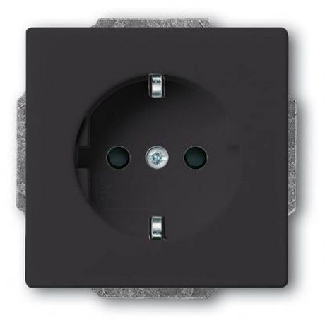 Розетка ABB, скрытый монтаж, с заземлением, антрацит, 20 EUC-81-500