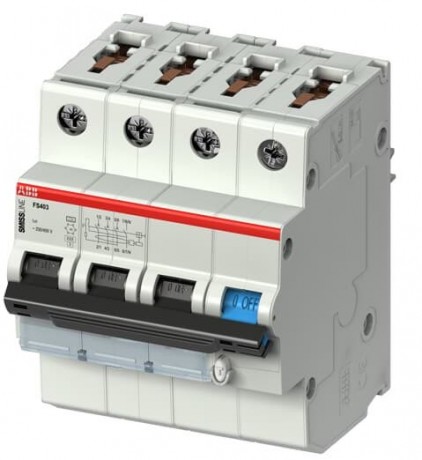 Дифавтомат ABB FS400 3P+N 20А ( B ) 10 кА, 30 мА ( AC ), FS403M-B20//0.03