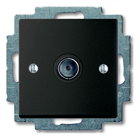 Розетка ABB BASIC55, скрытый монтаж, chateau-black, 1743-01-95-507