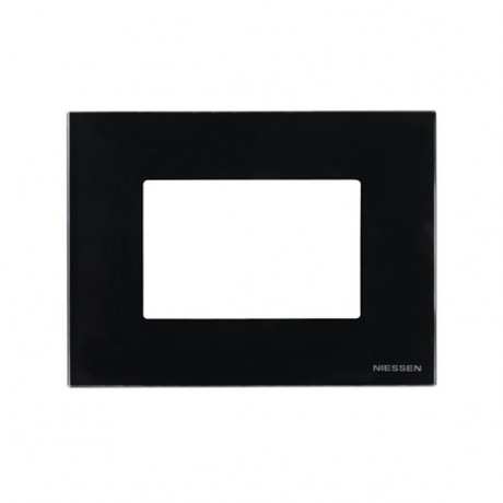 Рамка 3 модуля ABB ZENIT, черное стекло, N2473 CN