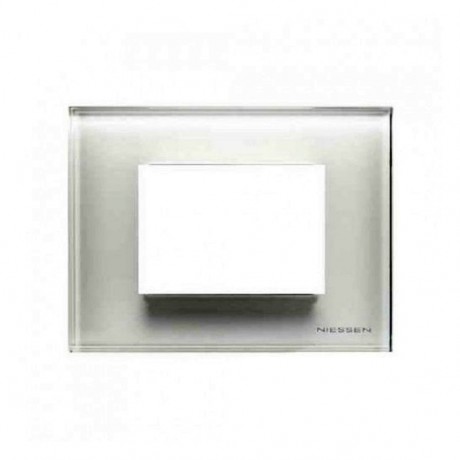 Рамка 3 модуля ABB ZENIT, белое стекло, N2473 CB